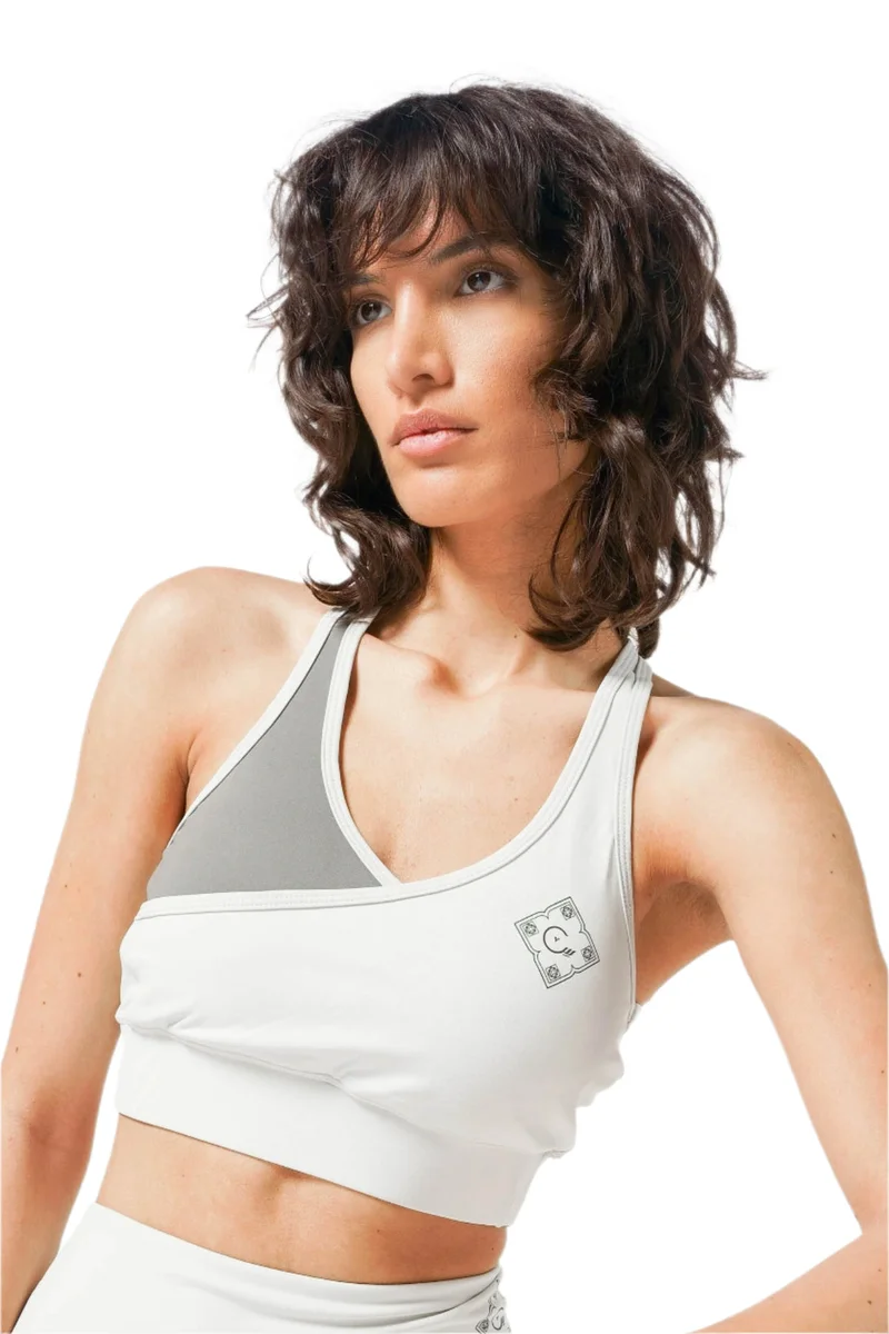 هاوس اوف سينمار Off White With Gray Women'S Activewear Bra