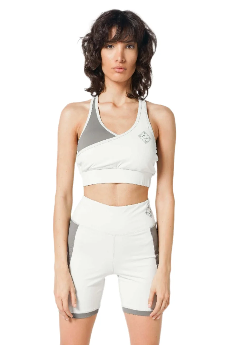 هاوس اوف سينمار Off White With Gray Women'S Activewear Bra