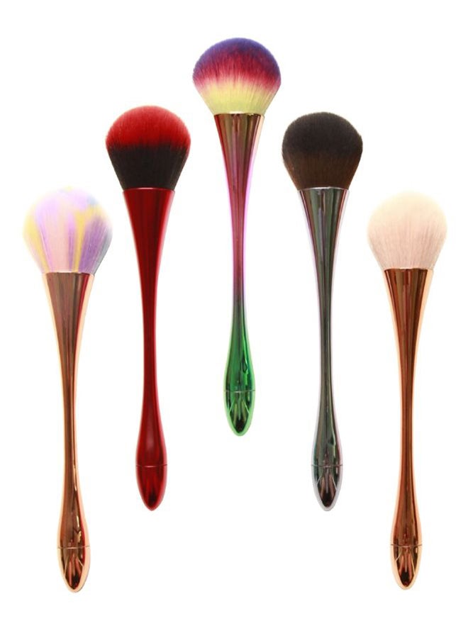 Slim Waist Handle Makeup Brush Brown/Silver - Image 2