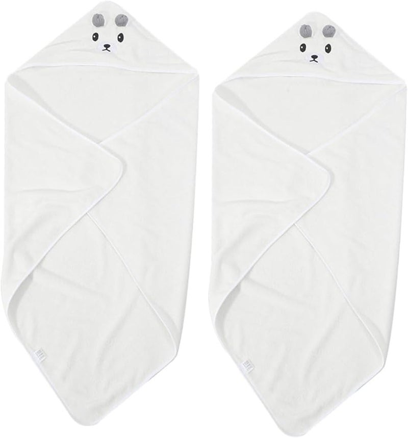 2 قطعة من مناشف حمام الأطفال ذات قلنسوة، مصنوعة من الفرو المرجاني الناعم، لتغليف المواليد الجدد من الأولاد والبنات - Image 2