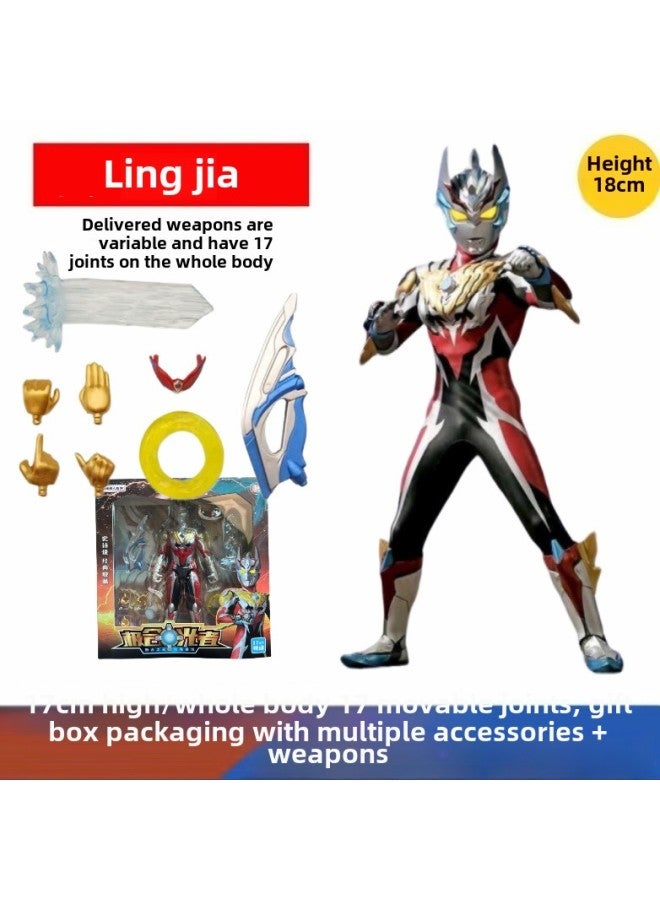 Ultraman Hand-made Spot Gold Cero Beria Geed Tiga Doll Model Stand Kidsren's Toys-Color:Lingjia - Image 1