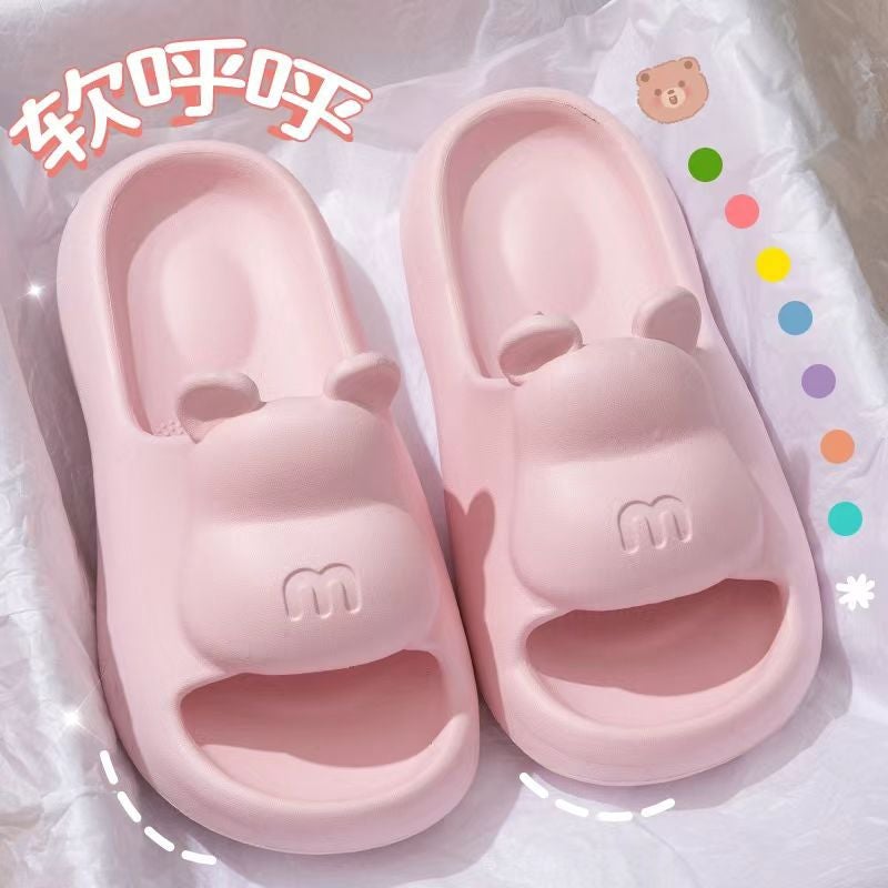 Little Bear Home Slippers Cartoon Slippers Couple Style Summer Sandals Douyin Welfare Products - Image 3