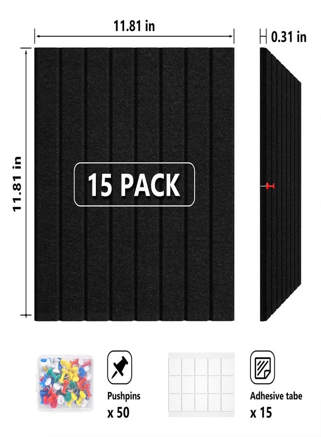 Enayplon Black Felt Board 59" x 36", Large Cork Board for Wall, Felt Wall Tiles 15 Pack, Bulletin Boards for Office, Home, Wall Decor, Pin Boards for Walls - Image 3