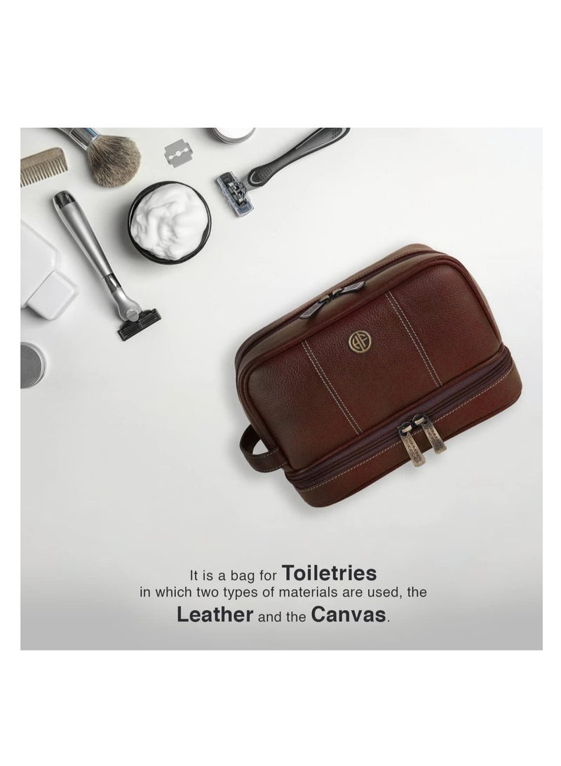  هاموندز فلاي كاتشر حقيبة أدوات زينة للرجال والنساء من الجلد الطبيعي للسفر والتنظيم مع جيوب متعددة - Image 2