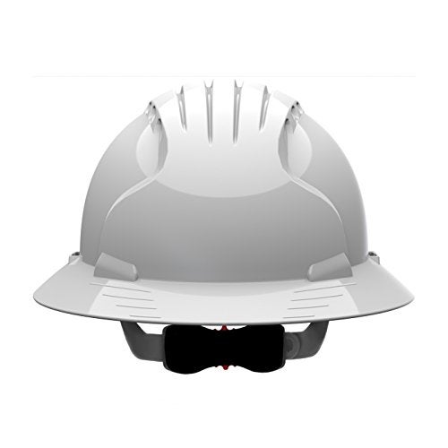 Evolution Deluxe 6161 280-EV6161-10V Full Brim Hard Hat with HDPE Shell, 6-Point Polyester Suspension and Wheel Ratchet Adjustment Vented, White - Image 3