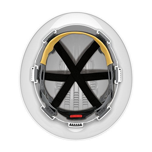 Evolution Deluxe 6161 280-EV6161-10V Full Brim Hard Hat with HDPE Shell, 6-Point Polyester Suspension and Wheel Ratchet Adjustment Vented, White - Image 4