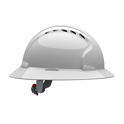 Evolution Deluxe 6161 280-EV6161-10V Full Brim Hard Hat with HDPE Shell, 6-Point Polyester Suspension and Wheel Ratchet Adjustment Vented, White - Image 5