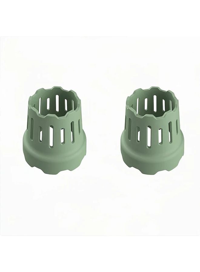 2 Pack Green Silicone Cup Drying Rack Space Saving Stackable Fast Drying Hygienic - Image 1