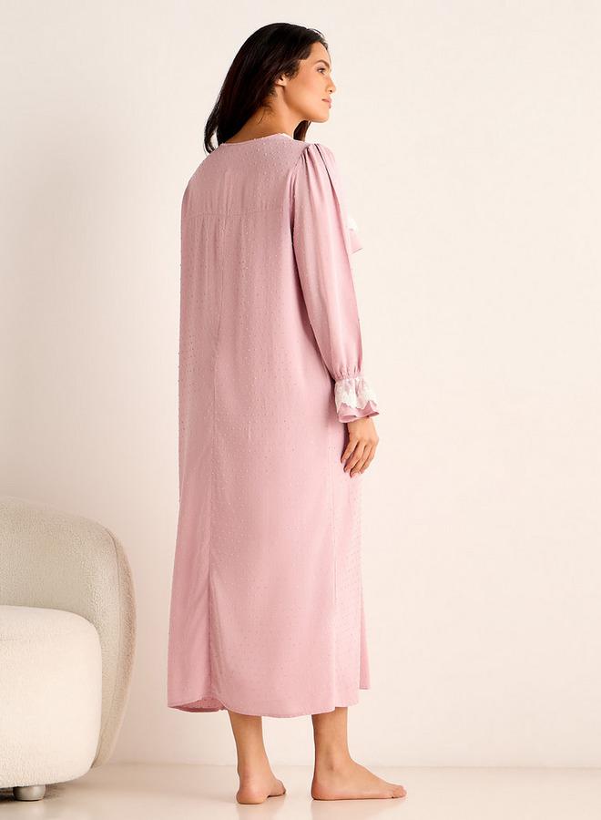 سبلاش فيڤ فستان نوم للحوامل مزين بالدانتيل - Image 3