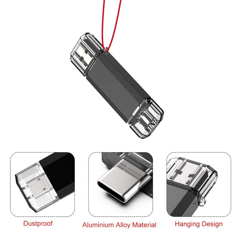 Vansuny 128GB USB C Flash Drive 2 in 1 OTG USB 3.0 + Type C Memory Stick with Keychain Dual Type C Thumb Drive Photo Stick Jump Drive for Android Smartphones, Computer, Tablet, PC - Image 3