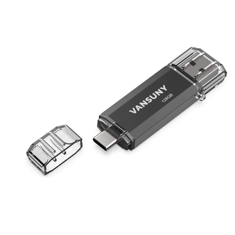 Vansuny 128GB USB C Flash Drive 2 in 1 OTG USB 3.0 + Type C Memory Stick with Keychain Dual Type C Thumb Drive Photo Stick Jump Drive for Android Smartphones, Computer, Tablet, PC - Image 1