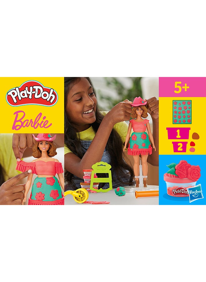 Play-Doh Barbie Florals and Fringe Set, Make Doll Clothes, Toys for Girls & Boys 5+ - Image 3