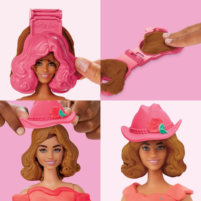 Play-Doh مجموعة باربي من بلاي دو مع الزهور والحواف، اصنع ملابس الدمى، ألعاب للبنات والأولاد 5+ - Image 3