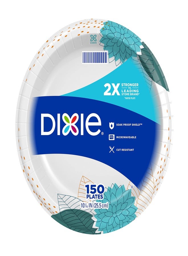 Dixie Paper Plates, 10 1/16 inch, Dinner Size Printed Disposable Plate, 150 Count (1 Pack of 150 Plates) - Image 1