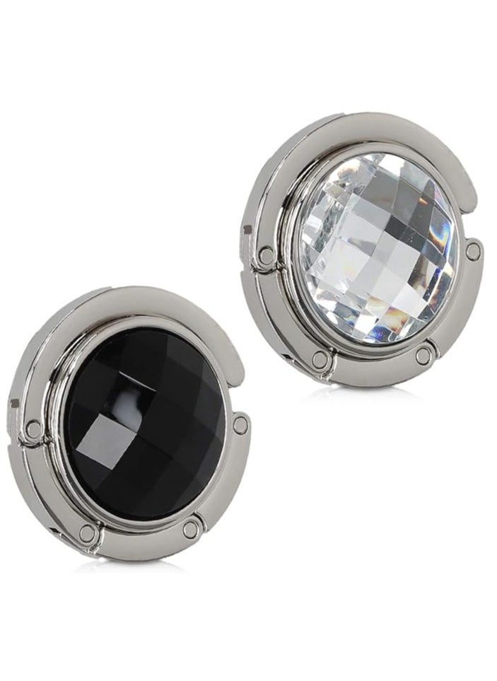 Vitacelli Round Mosaic Diamond Foldable Purse Handbag Hanger Hook Holder 2Pcs Attractive and Fashion  - Image 1
