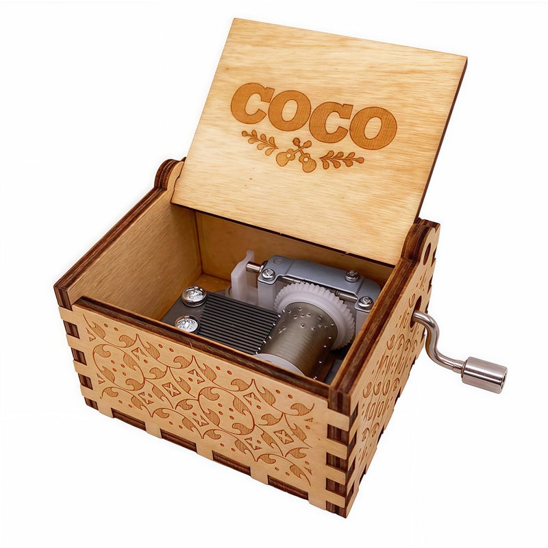 Remember Me Wood Music Box for Christmas Birthday Anniversary 18 Note Wooden Engraved Musical Boxes Gift Collection Decoration