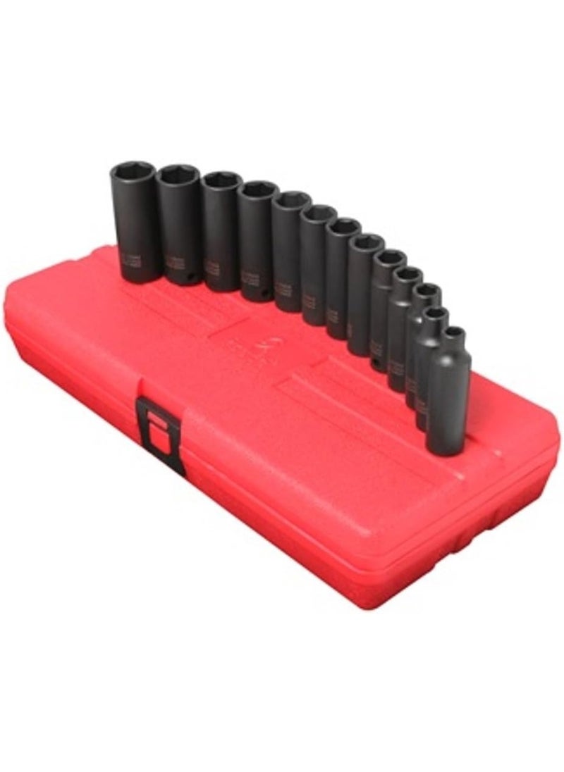 Sunex Tools SUNEX TOOLS 3359 13 Piece 3/8-Inch Drive Deep Metric Socket Impact Set 