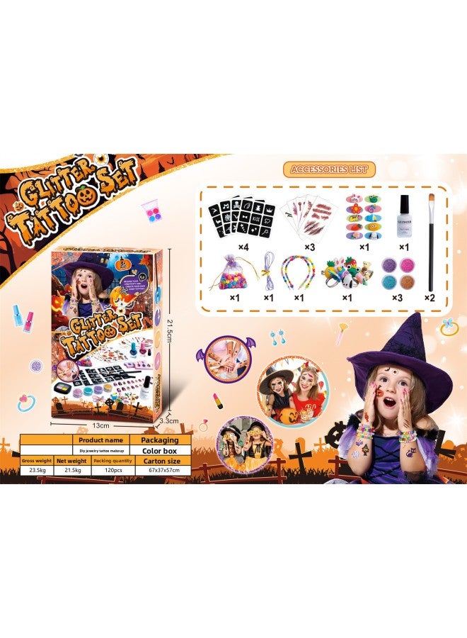 Christmas Halloween Theme DIY Children Tattoo Suit Sticker Nail Polish Cosmetic Earrings Necklace Jewelry Toys 