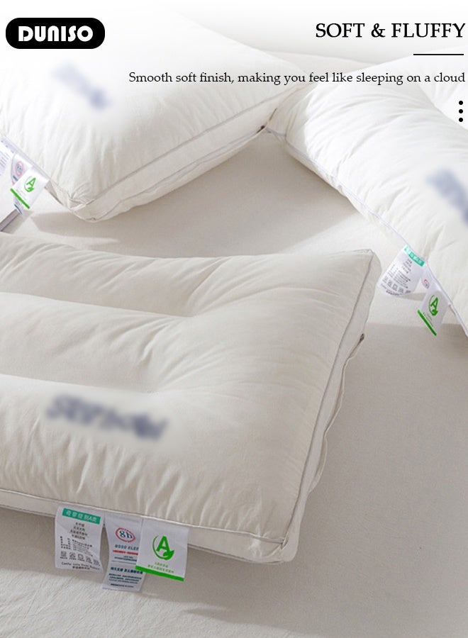 DUNISO وسادة نوم قابلة للغسل مريحة وقابلة للتنفس لدعم الرقبة - 2 قطعة وسائد سرير بغطاء قطن، وسادة ناعمة ومليئة بالهواء، وسادة مريحة لتخفيف آلام الرقبة والرأس والكتف - Image 3