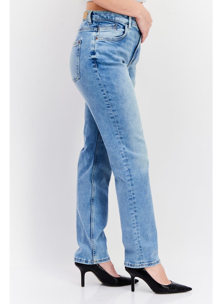 ESPRIT - Women Slim Fit Washed Stretchable Denim Jeans, Blue - Image 1