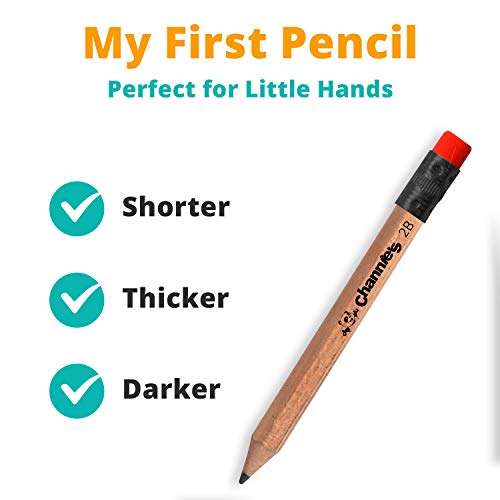 Channie's My First Pencil, Easy-to-Hold Jumbo Pencils for Preschoolers, Kindergarteners & 1st Graders, Brown Wooden 2B Fat Pencils for Kids Ages 3-7, 2 Pack (5 Each) + Sharpener - Image 3