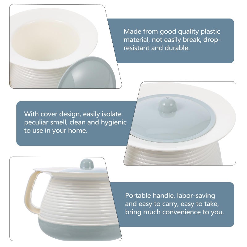 Portable Plastic Spittoon with Lid Covered Chamber Pot Night Urinal for Adults and Home Hospital Use - Image 5