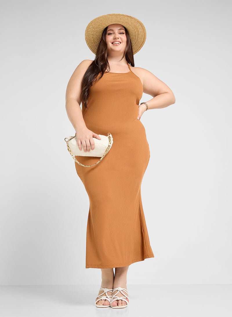 جينجر بلس فستان بدون أكمام مضلع - Image 4