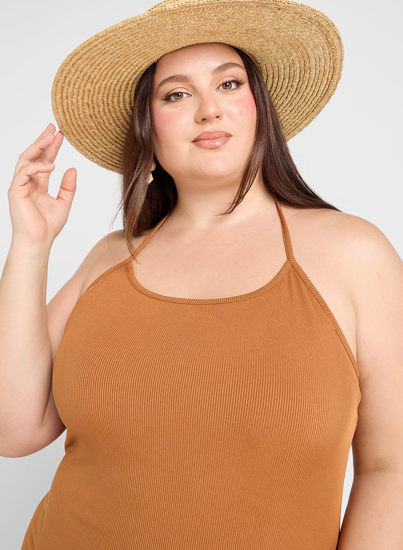 جينجر بلس فستان بدون أكمام مضلع - Image 3