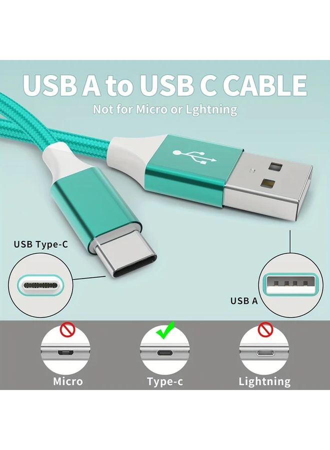 Nylon Braided USB C Cables 5 Pack Quick Charge Android Compatible - Image 5