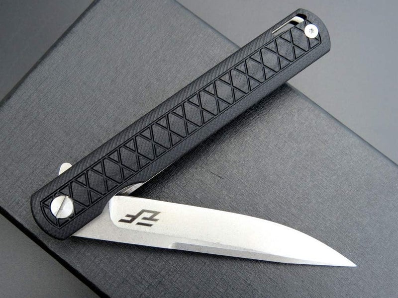 Eafengrow EF16 Folding Knife Flipper Ball Bearing Point D2 Blade G10 Handle with Pocket Clip Everday Carry Pocket Knife Liner Lock Camping Tactical Outdoor Multitool (Black) - Image 5