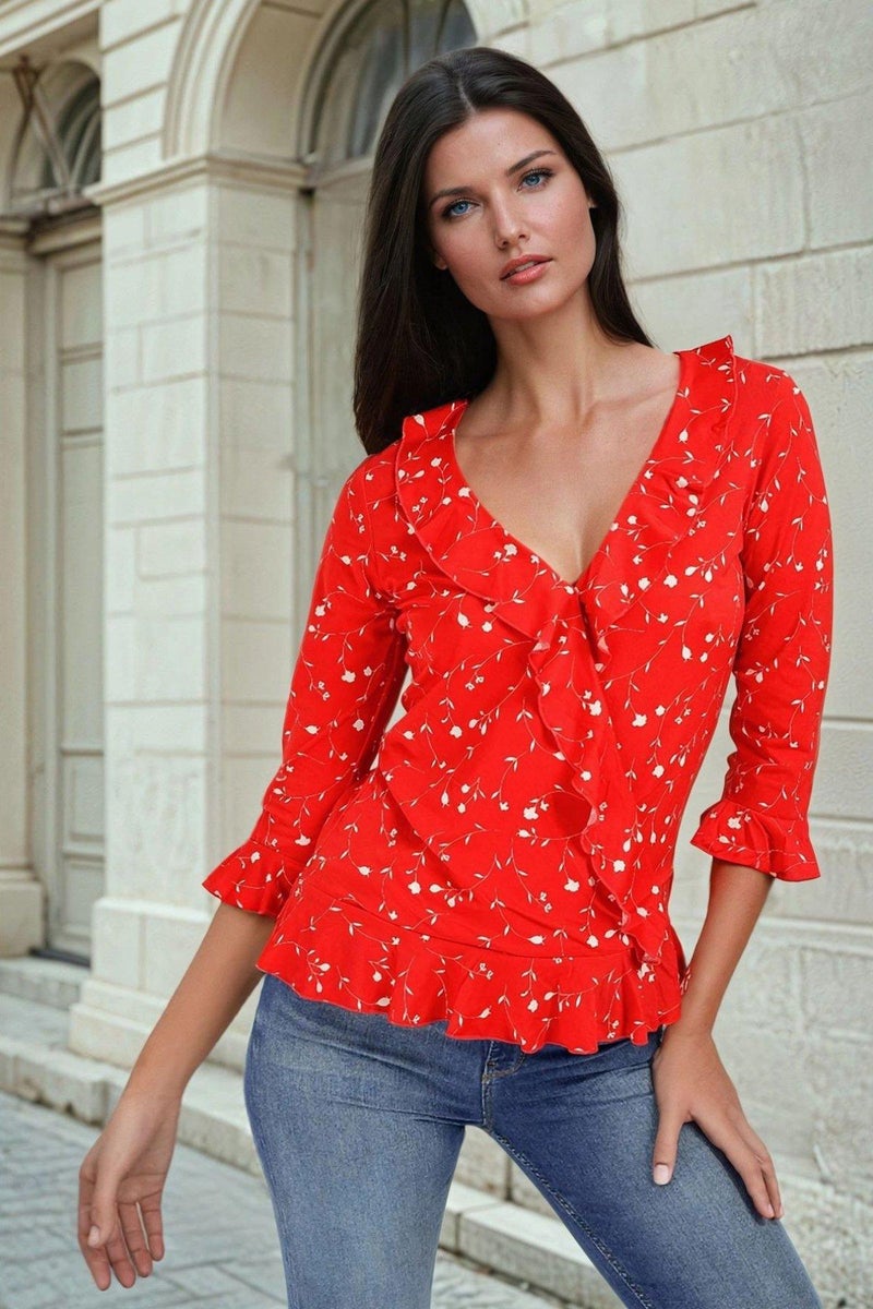 Weshaya Blouse Women Red - Image 1