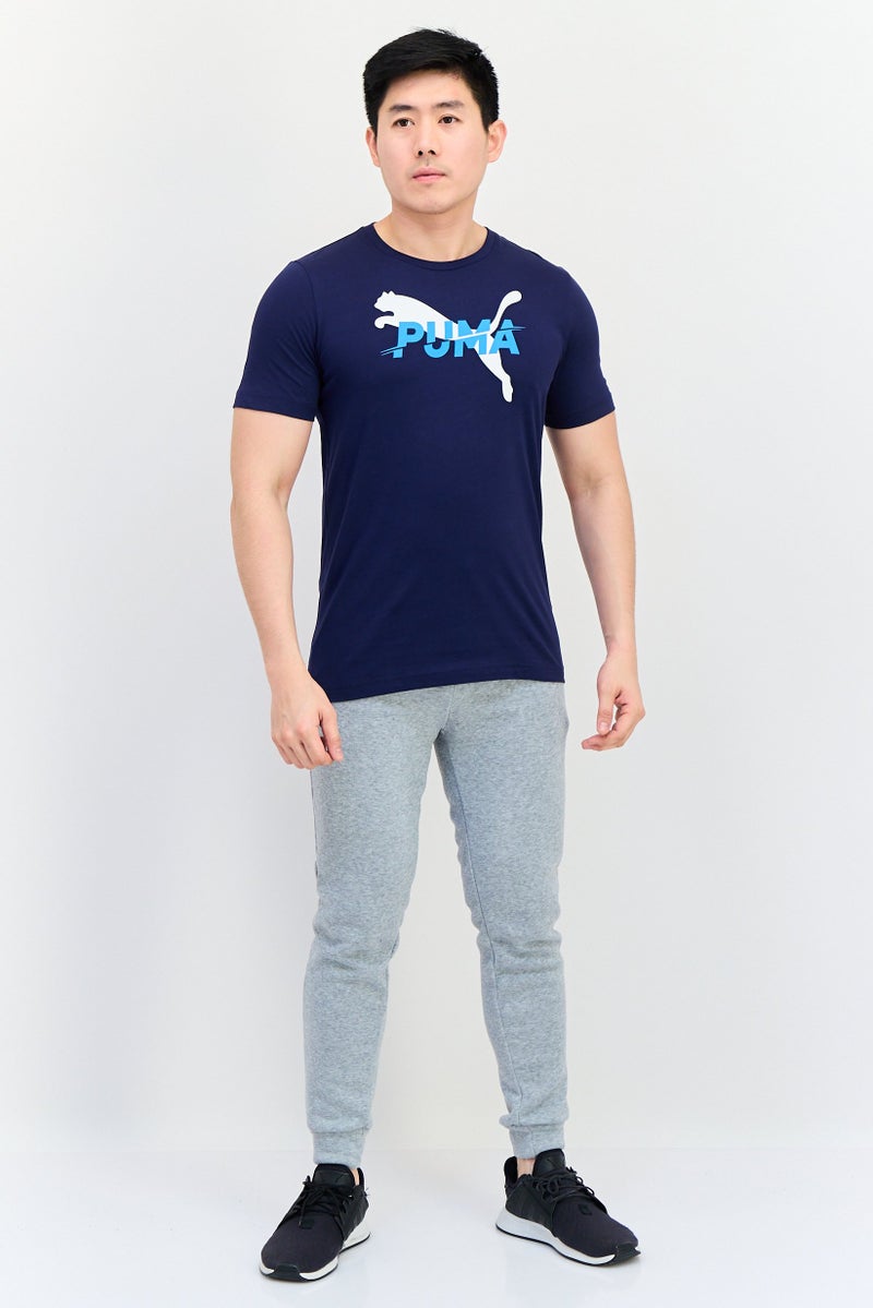 PUMA تي شيرت رياضي للرجال بأكمام قصيرة مناسب في الهواء الطلق، أزرق داكن - Image 2