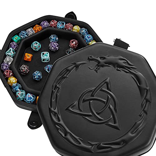 Soar Forge Dice Tray for DND and RPG Premium Celtic Knot and Dragon Design Perfect Rolling Tray to Protect Dice for DD Compatible with Dungeons and Dragons and Other RPG - Image 1