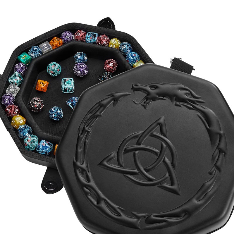 Soar Forge Dice Tray for DND and RPG Premium Celtic Knot and Dragon Design Perfect Rolling Tray to Protect Dice for DD Compatible with Dungeons and Dragons and Other RPG - Image 2