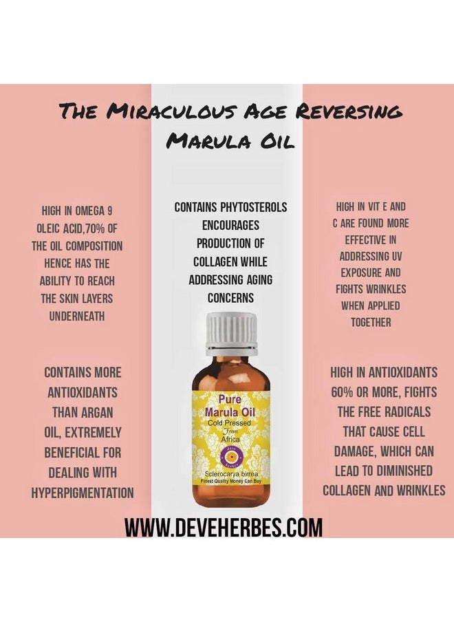 Deve Herbes - Pure Marula Oil (Sclerocarya Birrea) Natural Therapeutic Grade Cold Pressed 5Ml - Image 1