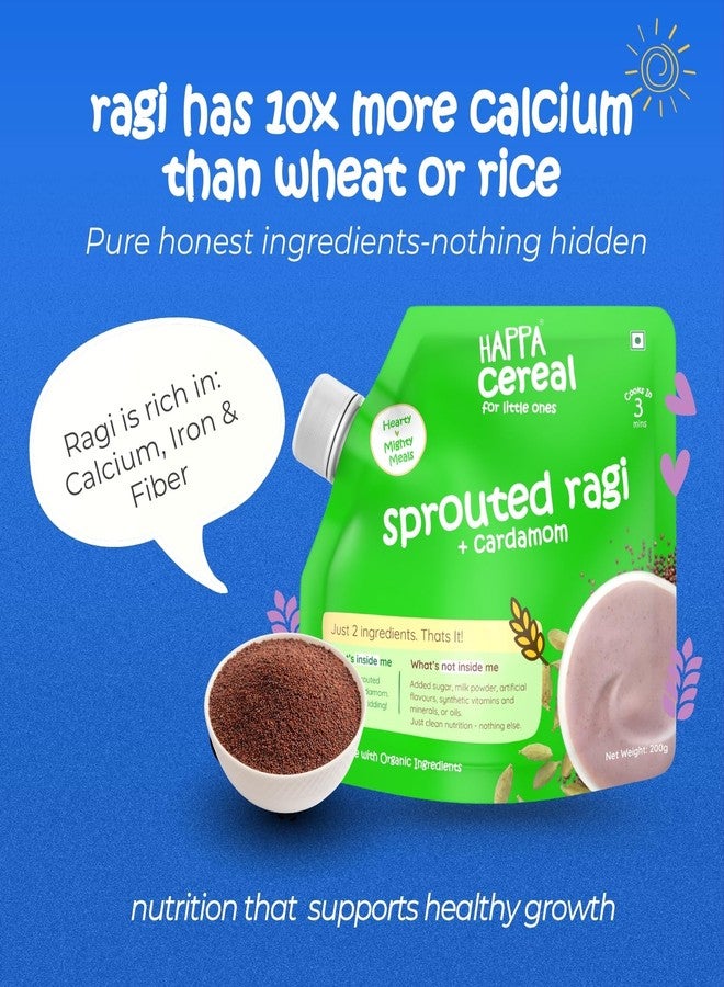 Happa Organic Baby Food Porridge Mix Cereal (Pack of 2 (200 G), Ragi + Cardamom & Ragi + Mango + Banana) - Image 4