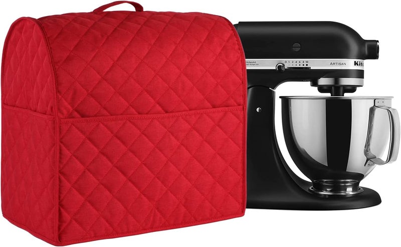 Zbeiur غطاء خلاط قائم متوافق مع خلاط Kitchenaid، يناسب جميع موديلات الرأس المائل ورفع الوعاء مع حقيبة تنظيم 3 للإكسسوارات. مع مقبض، مقاوم للماء، سهل التنظيف (أحمر، لرفع الوعاء 5-8 كوارت) - Image 3