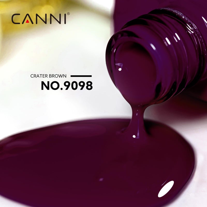 CANNI Dark Red Purple Gel Nail Polish, 1Pcs Burgundy Red Purple Color Nail Polish High Gloss Manicure Salon DIY - Image 2