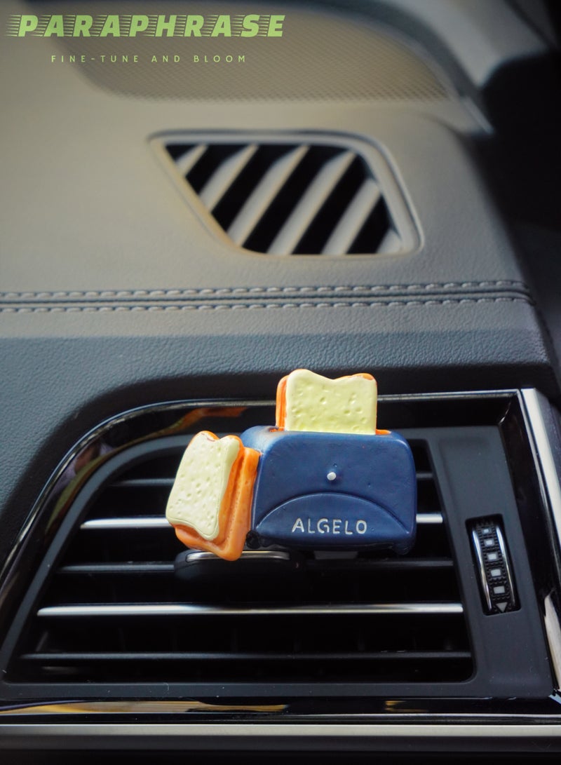 Paraphrase 3-Piece Car Air Vent Diffuser Clip Set, Cute Resin Car Air Freshener with Toast, Egg and Milk Design | Scented Cotton Pads Included, Aromatherapy for Car Interior Decoration - Image 4