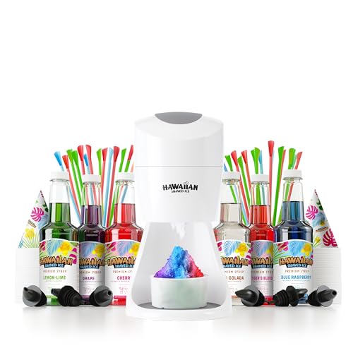 Hawaiian Shaved Ice S900A Made in USA Professional Fluffy Ice & Snow Cone Machine for Home Use - Complete Party Kit with Flavor Syrups - Image 1