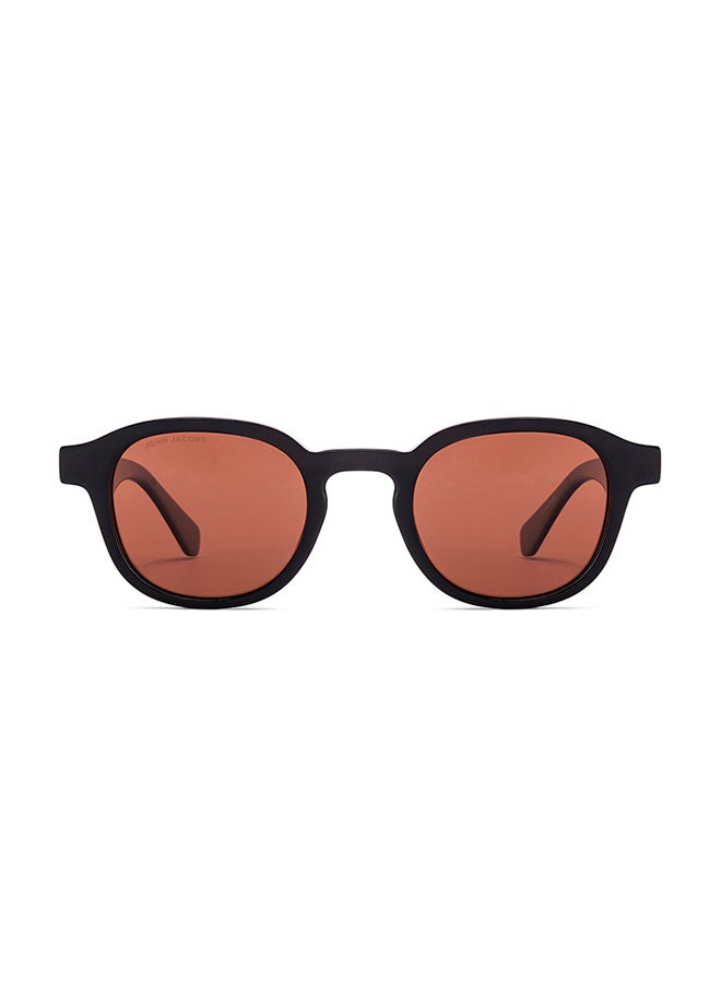 John Jacobs Unisex John Jacobs | Black - Brown | Full Rim Round Stylish & Premium UV Protected Sunglasses | JJ Acetate | Polarized and 100% UV Protected | Men & Women | Extra Wide | JJ S17337 - Image 2