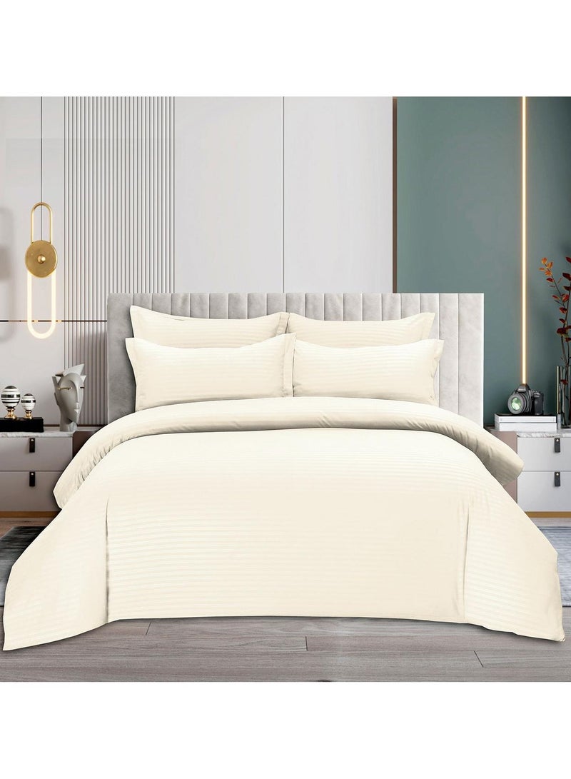 Hotel Duvet Cover Set 6 Pieces Cotton King Size Luxurious Bedding Set, Modern and Attractive Bedding Set with 1xFitted Sheet, 1xDuvet Cover, 4xPillow Cases - Image 1