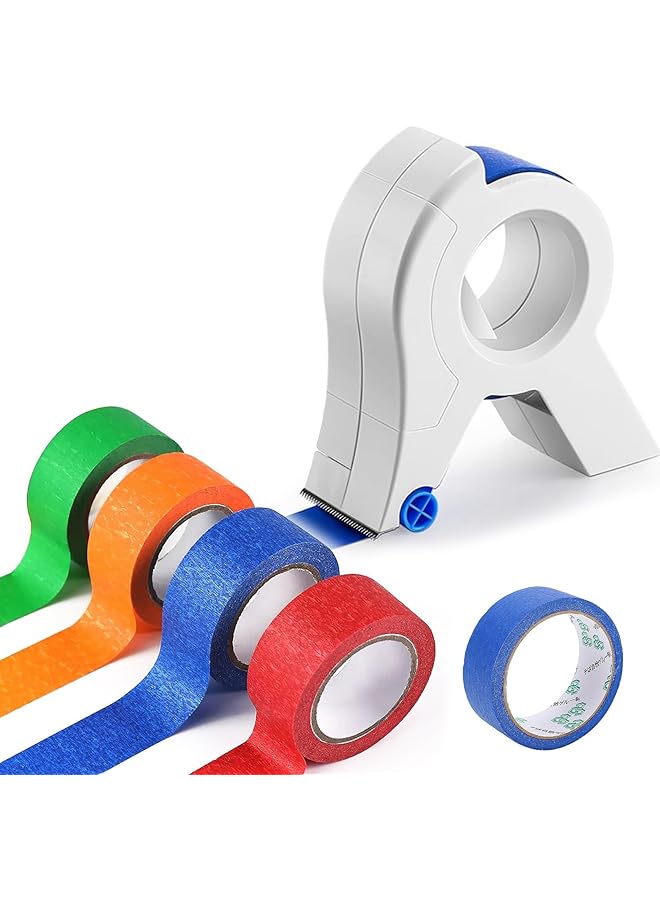 PROMASS Masking Paint Tape Applicator, Painters Tape Applicator with 5 Roll Blue Painter Tape, for Trim Window Door Frames, Quick and Precise Tape Cutting  - Image 1