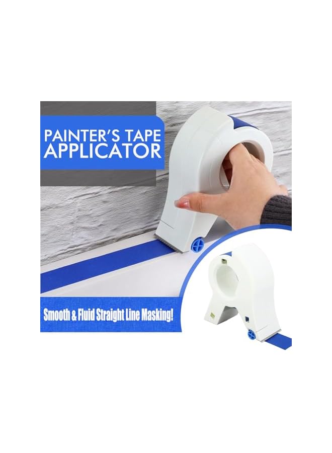 PROMASS Masking Paint Tape Applicator, Painters Tape Applicator with 5 Roll Blue Painter Tape, for Trim Window Door Frames, Quick and Precise Tape Cutting  - Image 4