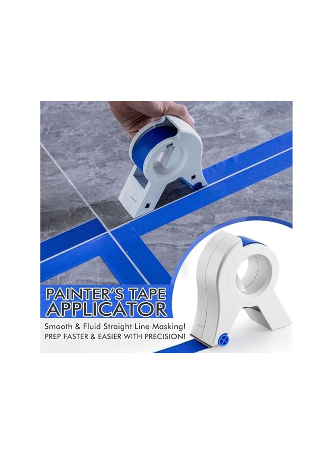 PROMASS Masking Paint Tape Applicator, Painters Tape Applicator with 5 Roll Blue Painter Tape, for Trim Window Door Frames, Quick and Precise Tape Cutting  - Image 2