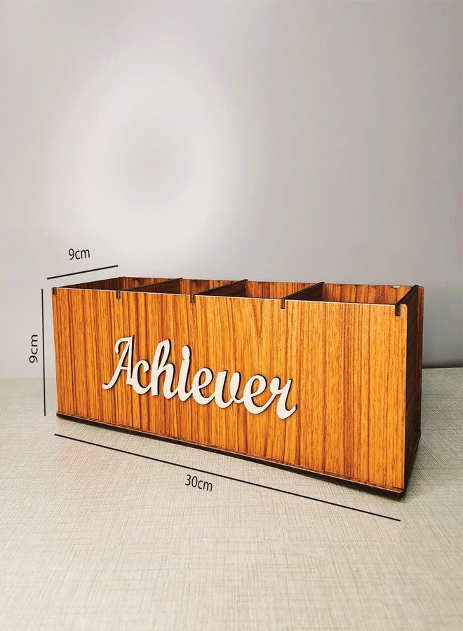 Premium Wooden Pen Stand & Mobile Holder | Desk Organizer for Office, Home & Study Table | Multipurpose Stationery Organizer with Compartments - Image 5