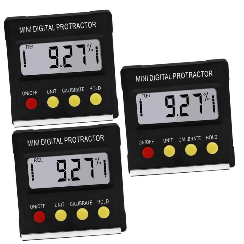 3 Pcs Mini Digital Inclinometer With Magnetic Base Electronic Protractor For Slope Measurement - Image 2
