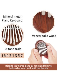 Organizer Mini Thumb Piano 8 Keys Wooden Finger Piano With Lanyard, Musical Instrument, Gift For Valentine's Day, Perfect For Adult Beginners & Music Lovers  - Image 3