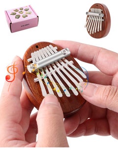 Organizer Mini Thumb Piano 8 Keys Wooden Finger Piano With Lanyard, Musical Instrument, Gift For Valentine's Day, Perfect For Adult Beginners & Music Lovers  - Image 1