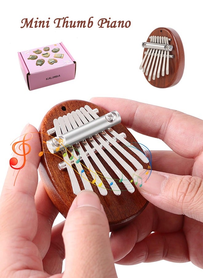 Organizer Mini Thumb Piano 8 Keys Wooden Finger Piano With Lanyard, Musical Instrument, Gift For Valentine's Day, Perfect For Adult Beginners & Music Lovers  - Image 1